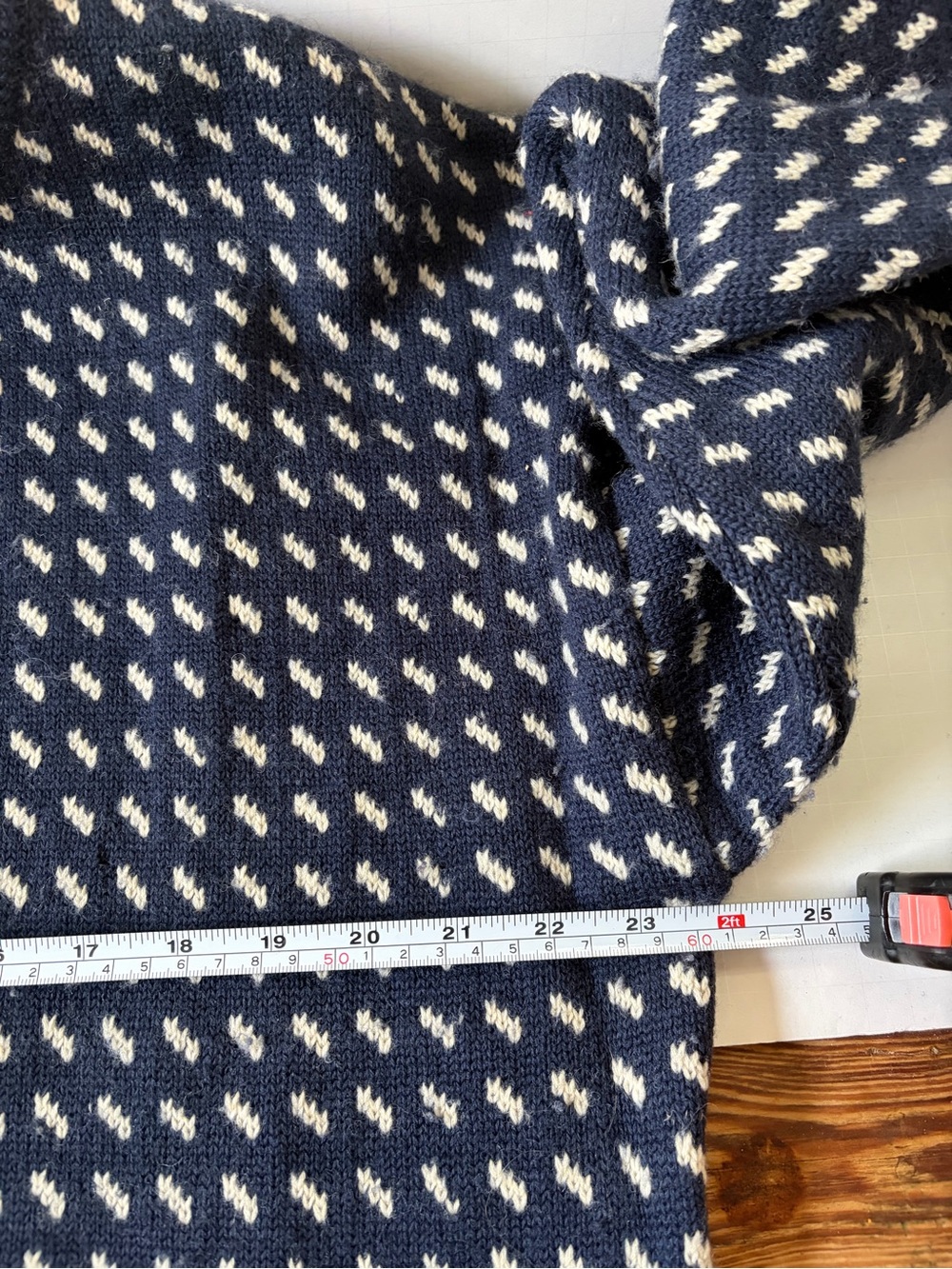 Boston Traders Navy Birdseye Wool Crewneck Sweater Fisherman Vintage Sweater XLT - Picture 5 of 6